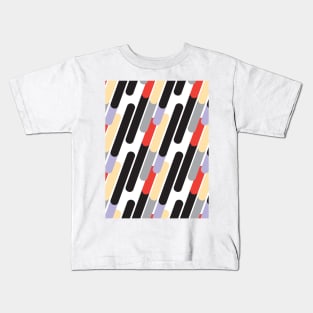 Abstract Colorful Diagonal Lines Dynamic Geometric Pattern Pop Art Kids T-Shirt